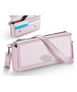 for for iPhone 14 (Color: Pink) Crossbody Strap Elegant Leather Zipper W... - $120.00
