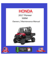 2017 Honda Pioneer 500 SXS Owners / Maintenance Manual - $12.95