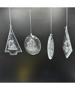 4 Etched Acrylic Christmas Ornaments Nativity Angel Holy Family Wise Men - £9.26 GBP