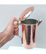 %100 Copper 1.5qt Jug Pitcher Carafe Decanter Handmade Hammered Old Copper - $1,680.66 MXN