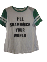 Victoria&#39;s Secret Pink Shamrocks St Patrick&#39;s Day Size Small Green White T-Shirt - £11.96 GBP