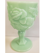 FENTON/LG WRIGHT Madonna WILD ROSE Rare JADEITE Green Glass LARGE 6-3/8&quot;... - $66.99