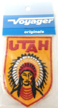 Utah Red Black White Headdress Patch Shield Embroidered Voyager Vintage ... - £8.93 GBP