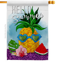 Hello Pineapple - Impressions Decorative House Flag H192196-BO - £32.85 GBP