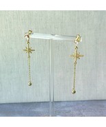 18k gold plated zircon star dangle Earrings - £30.25 GBP