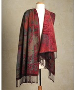 Smithsonian Romantic Gardens Shawl Cotton &amp; Wool 71&quot; Long - £52.59 GBP