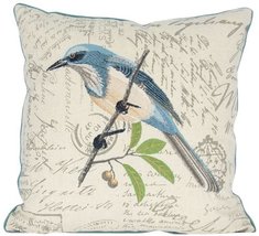 Manor Luxe Avian Collection Polyester Filled Decorative Pillow Sham, Blu... - £42.75 GBP