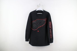Vintage Majestic Mens Medium Faded Detroit Red Wings Hockey Long Sleeve T-Shirt - £31.61 GBP