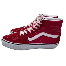 Vans SK8-Hi Racing Red Suede Canvas Skateboard Shoes Mens Size 8.5 Womens 10 - £35.47 GBP