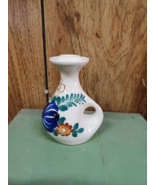 A Kowalska Polish Pottery Blue Yellow Red Green Flowers 5&quot; Candle Holder - $564.31 MXN