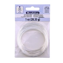 Beadalon Carbon Steel Memory Wire, Round, Large Bracelet, Silver Plated,... - $20.97