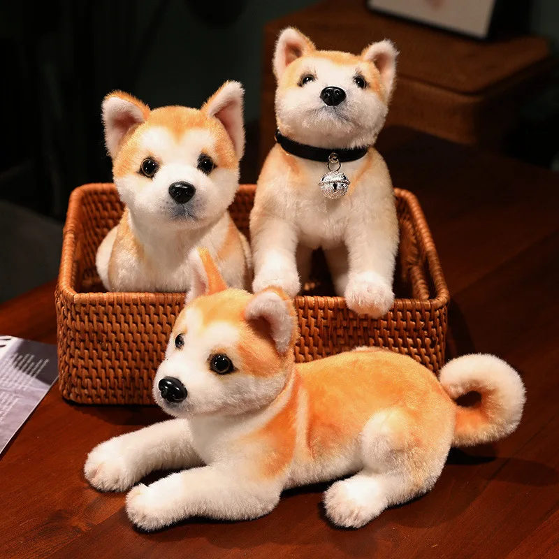 Lifelike Akita Dog Stuffed Animal Plush Toy Cute Simulation Puppy Shiba Inu - £13.80 GBP+