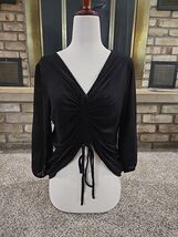 Kim &amp; Cami Ruched Crop Top Shirt Womans Sz Small Classiccore Fairy Goth ... - $24.75