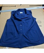 Lady Devon Blue Knit Blouse Size 42, Button Up Top, Women&#39;s Vest, Double... - €8,59 EUR