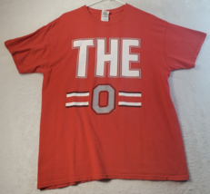 Ohio State Buckeyes Football Gildan T Shirt Mens Size Large Red Knit Cotton Logo - £6.29 GBP