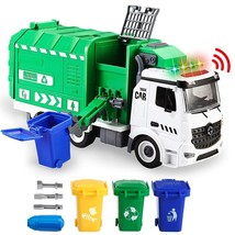 Jumbo Take Apart Friction Powered Side-Dump Recycling Garbage Truck To - £36.31 GBP