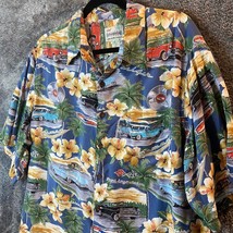 Vintage Reyn Spooner Hawaiian Shirt Mens Extra Large Floral American Car USA - £29.64 GBP