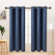 Heavy Thick Grommet Window Drapes For Bedrooms, 40 X 95 Inches, Blue, Set Of 2 - £51.10 GBP