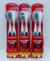 3 x Colgate 360° Optic White MEDIUM Toothbrush Value Pack (6 Total) - READ DESCR - £12.81 GBP