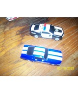 (2) Carrera Slot Cars Police Sheriff 014 Car &amp; Blue Stripe Mustang - $1,034.92 MXN