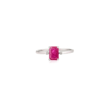 Minimalist Ruby Diamond Rin Octagon Cut Ruby Prong Set Ring For Anniversary Gift - $285.00