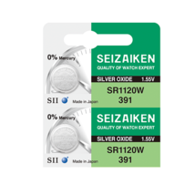 Seizaiken 391 SR1120W 1.55V 0%Hg Silver Oxide Watch Battery (2 Batteries) - $5.02