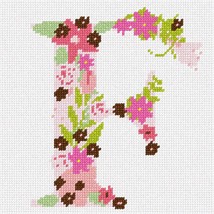 Pepita Needlepoint kit: The Letter F Flowering, 7&quot; x 7&quot; - £40.09 GBP+