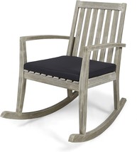 Michaelia Indoor Rocking Chair By Christopher Knight Home In Dark Gray W... - $143.97