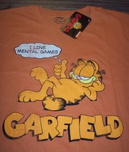 VINTAGE STYLE GARFIELD I Love Mental Games T-Shirt MENS MEDIUM NEW W/ Tag - £15.56 GBP