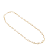 14K GOLD Vintage Necklace 3D Cutout Wired Long Designer Bead Linked Chai... - $1,227.85