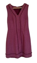 New Banana Republic Vintage Red Tweed V-neck Sleeveless Lined Fit Flare Dress 6 - £62.29 GBP