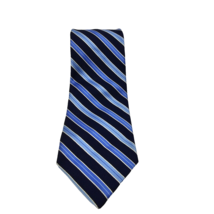 Brooks Brothers Mens Tie Silk Stain Resistant USA Made Blue Navy Striped - £15.56 GBP