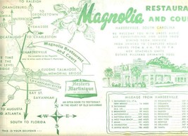 Magnolia Restaurant &amp; US 17 Travel Mat Placemat Hardeeville South Carolina - £11.07 GBP