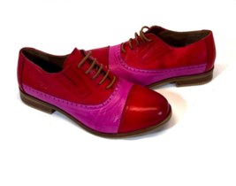 MIZ MOOZ INA LEATHER LACE UP OXFORD SHOES RED/MAGENTA  37EU / 7US NEW # ... - $39.95