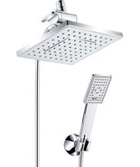 BRIGHT SHOWERS Rain Shower Head with Handheld Spray, 8 Inch High, Chrome - $48.99