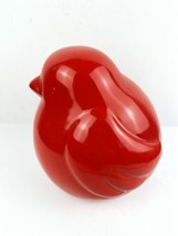 Chubby Red Terracotta Bird Round Christmas Valentines Cute Home Decor - £6.59 GBP