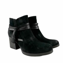 B.O.C $215 Born Amber Tassel Leather Ankle Booties Size 8M Side Zipper Bock Heel - £39.56 GBP