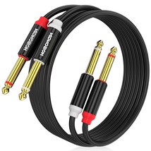 Dual 1 4 inch TS to Dual 1 4 inch TS Stereo Interconnect Insert Cable PVC Jacket - £18.43 GBP