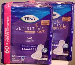 Tena Sensitive Care Extra Coverage Overnight Incontinence Pads 90 Count NEW - $35.63