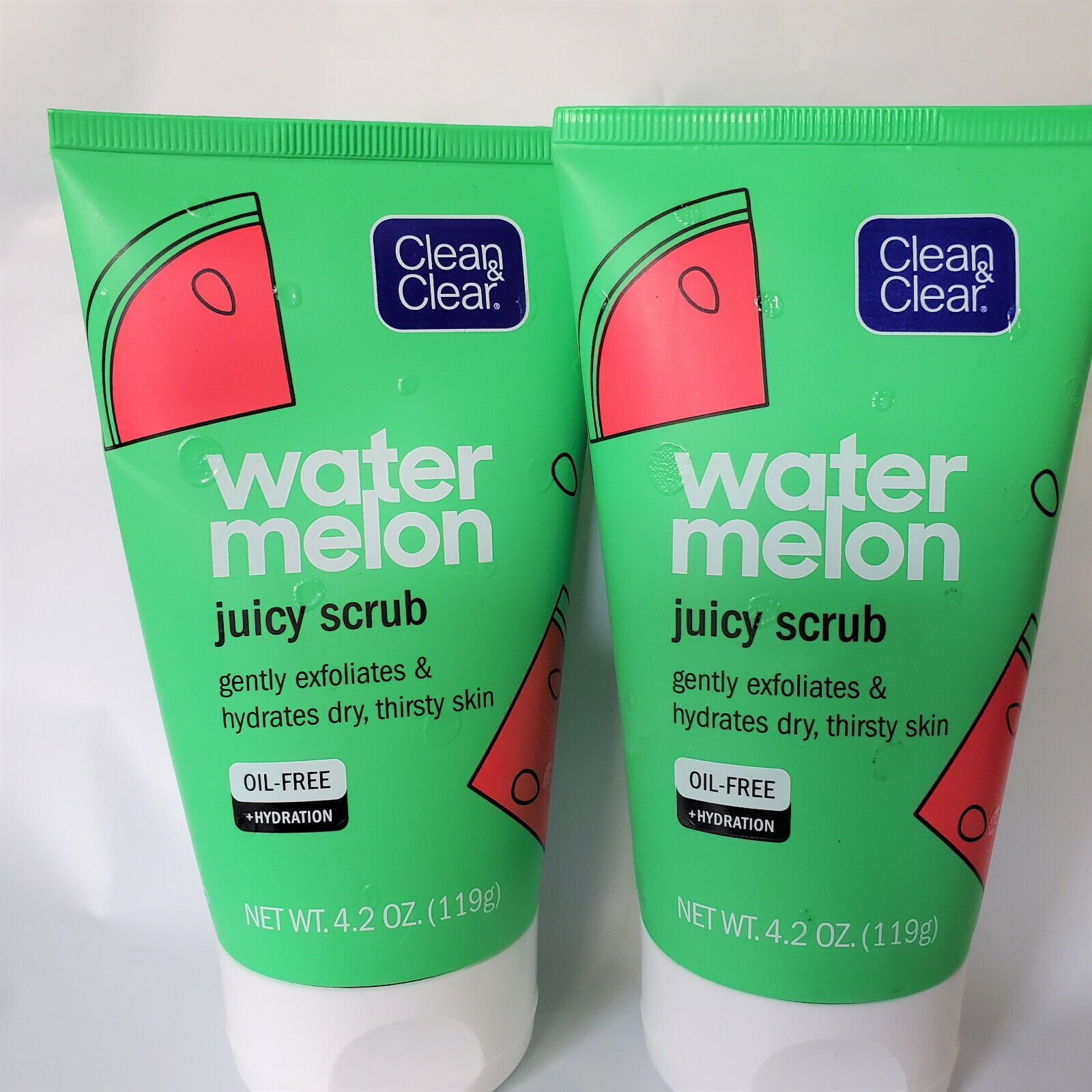 Lot Of 2 Clean & Clear Juicy Watermelon Face Scrub 4.2 oz (New) UNUSED - $12.86