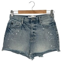 KanCan Denim Shorts Womens 5 26 High Rise Distressed Raw Hem Splatter Bo... - $24.74