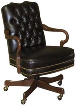 Chair Executive Wood Leather Removable Leg Hand-Crafted MK-136 - £3,116.10 GBP