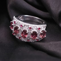 Gorgeous Natural Pink Tourmaline Channel setting Ring in 925 sterling si... - £109.14 GBP