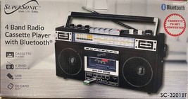 Supersonic - SC-3201BT - 4 Band Radio &amp; Cassette Player To MP3 Converter... - $69.95
