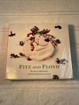 Christmas Canape Tray Oval Plate Reindeer Plaid Cookie Fitz and Floyd Mint Cond - £9.71 GBP