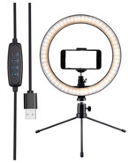 10&quot; Makeup Fill Light LED Ring w/Tripod Stand Phone Holder Remote Kit Fo... - $44.58 CAD