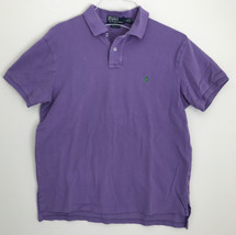 Polo Ralph Lauren Shirt Men&#39;s Large Custom Fit Purple Short Sleeve Pony ... - $19.57