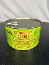 Trader Joes Citronella Candle Soy Wax Beeswax Coconut Two Cotton Wicks 9... - $16.00