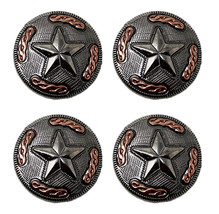 Concho Set of 4 Conchos Western Saddle Tack  Copper Lone Star 401548 - $21.77