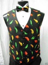 Chili Peppers Tuxedo Vest and Bowtie Size Small - £118.70 GBP